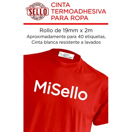 Cinta Termoadhesiva para Ropa rollo 19mm x 2m